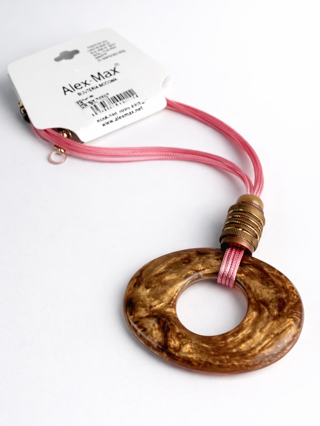 Alex Max pink pendant with a circle