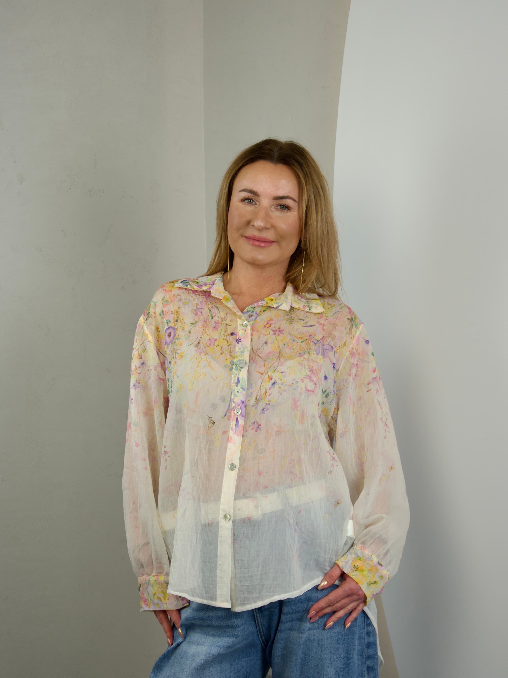 Sheer floral shirt