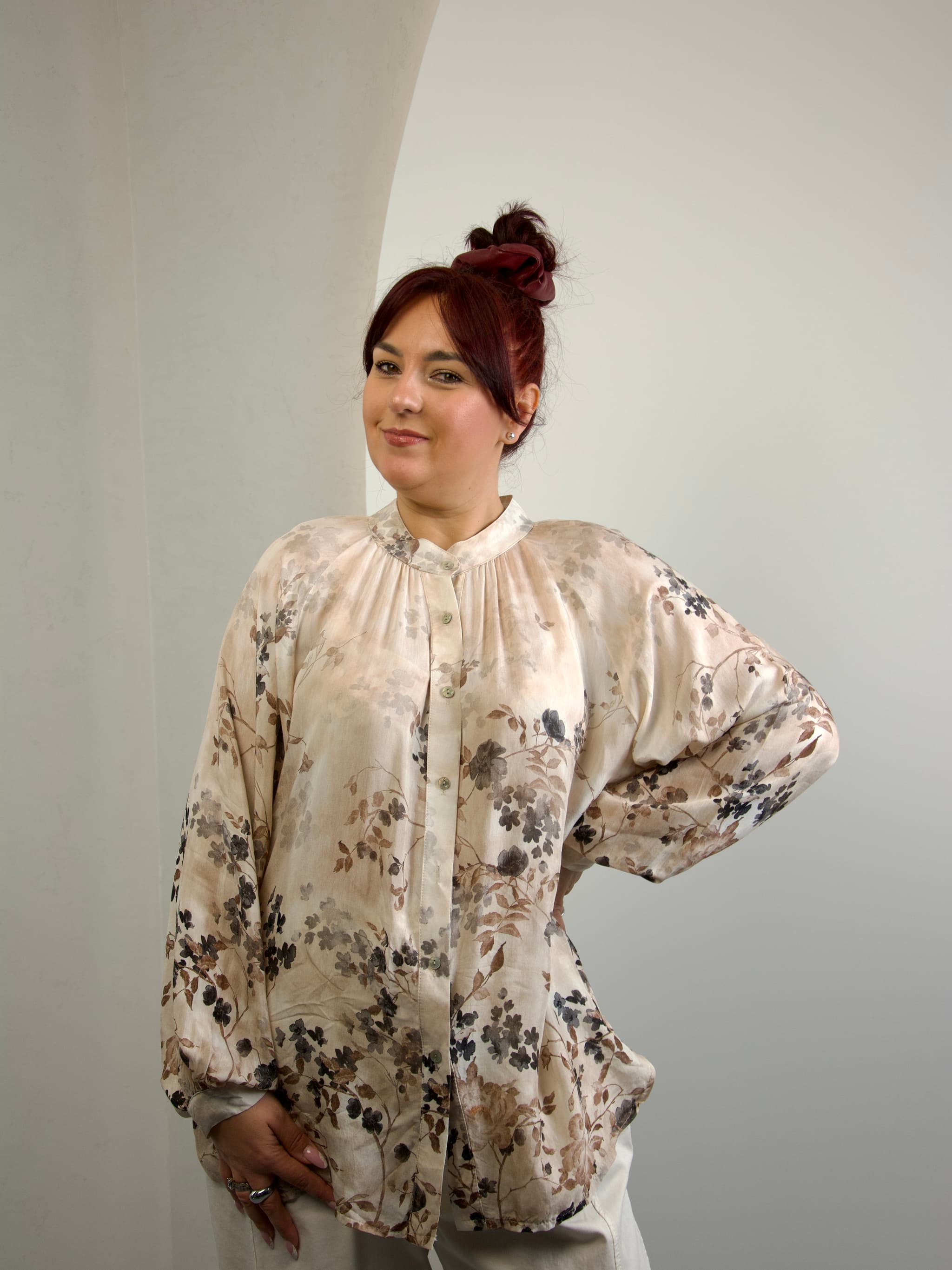 Floral shirt in muted tones