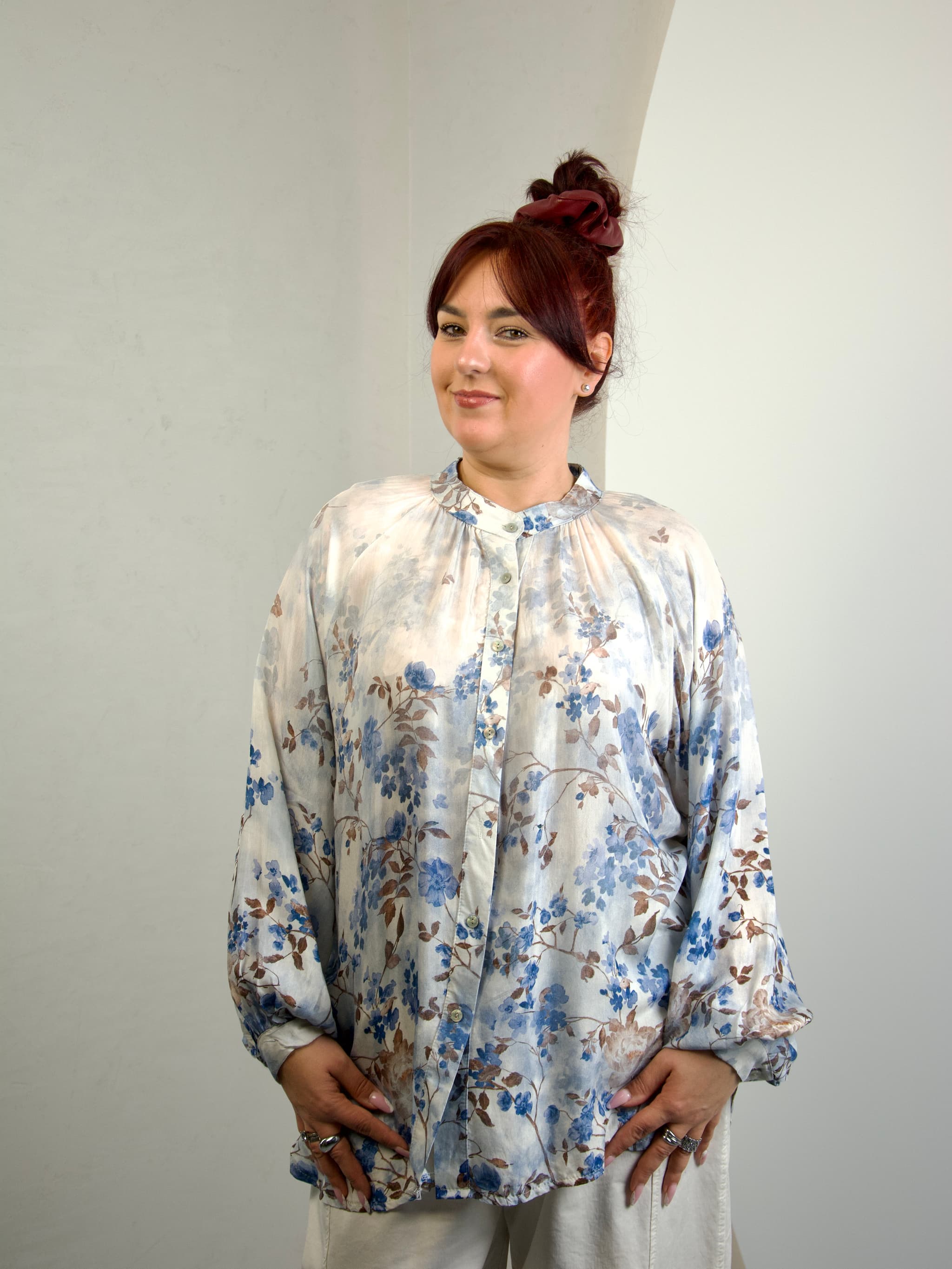 Floral shirt in muted tones