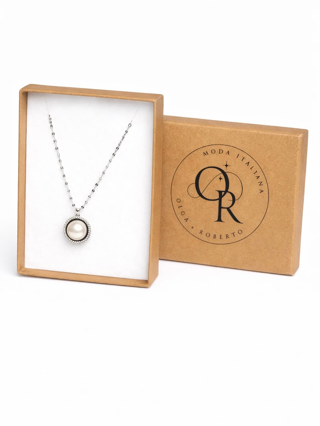 Chain necklace with a pearl – 925 sterling silver