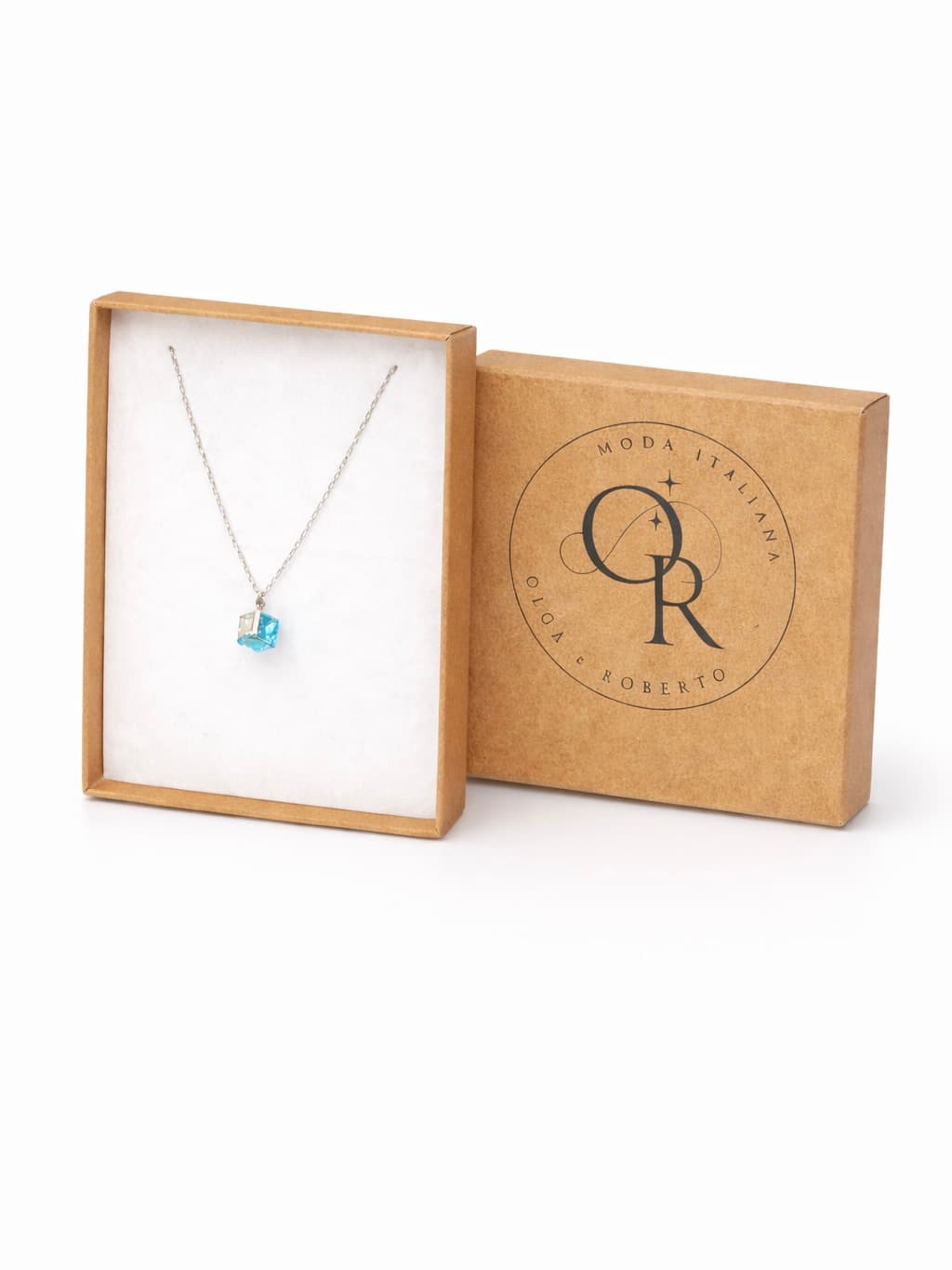 Necklace with a small diamond – 925 sterling silver