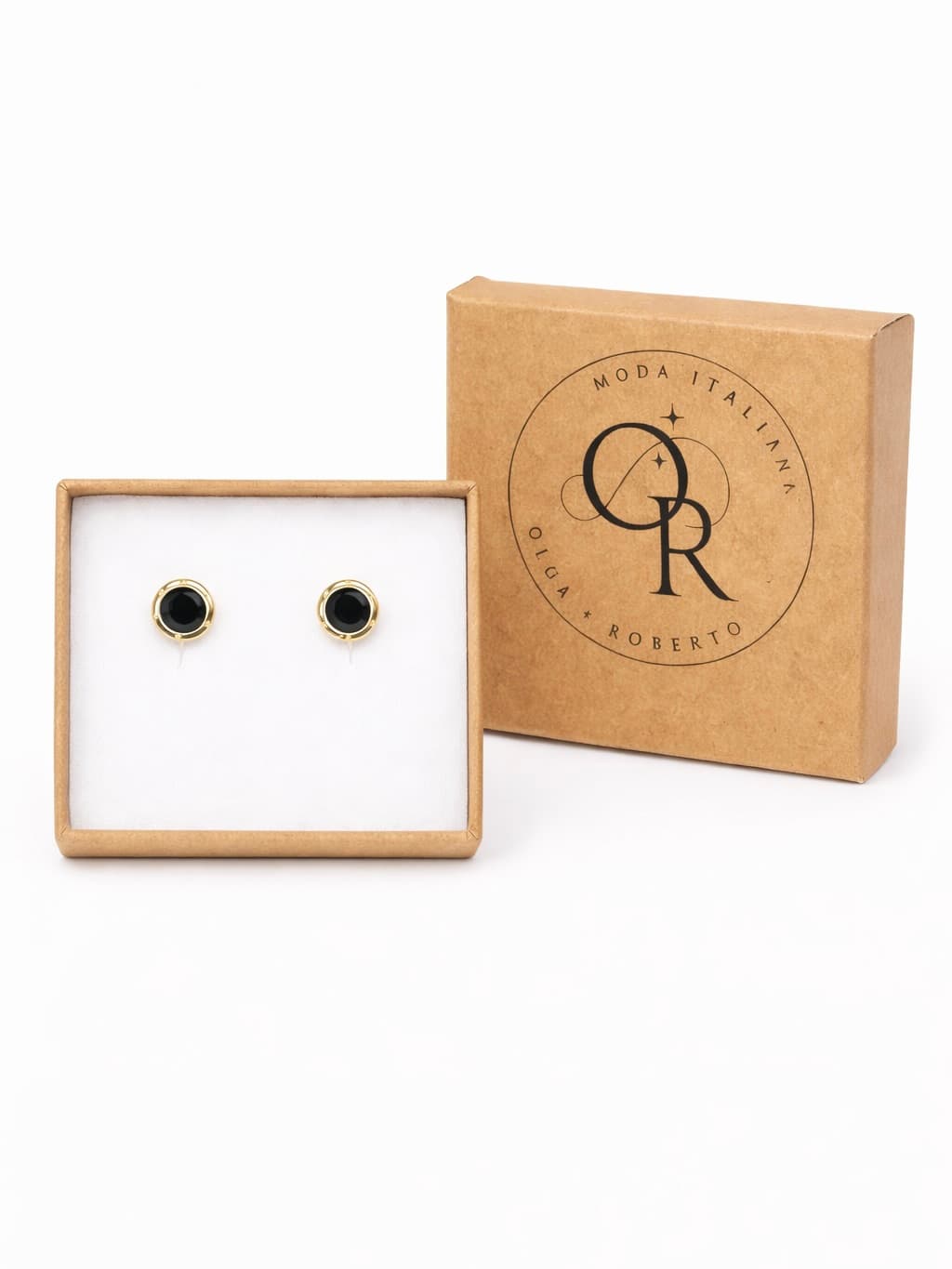 Black burger earrings – gold plated 925 sterling silver