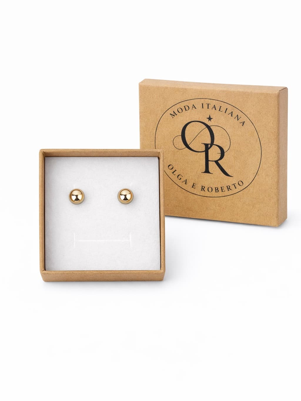 Ball stud earrings – 925 sterling silver / gold plated