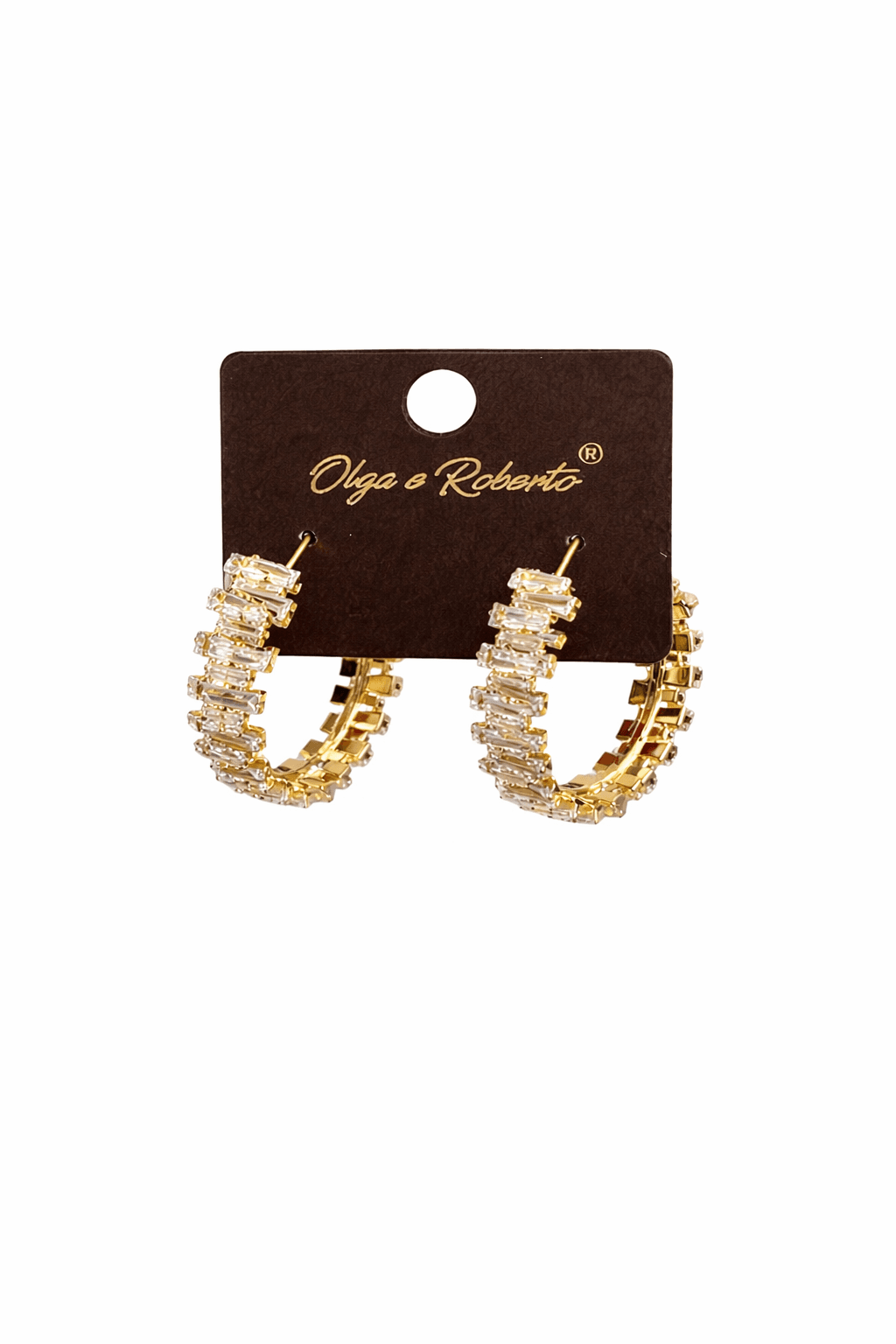Hoop earrings with cubic zirconia