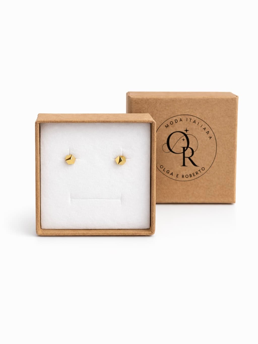 Square twisted earrings – 925 sterling silver / gold plated