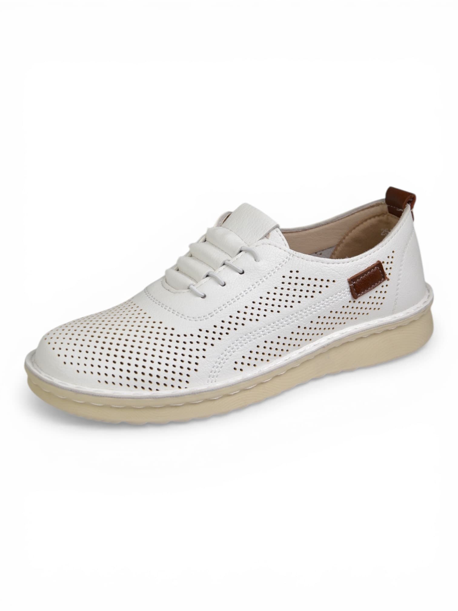 Buty eko-skóra z dziurkami BIAŁE