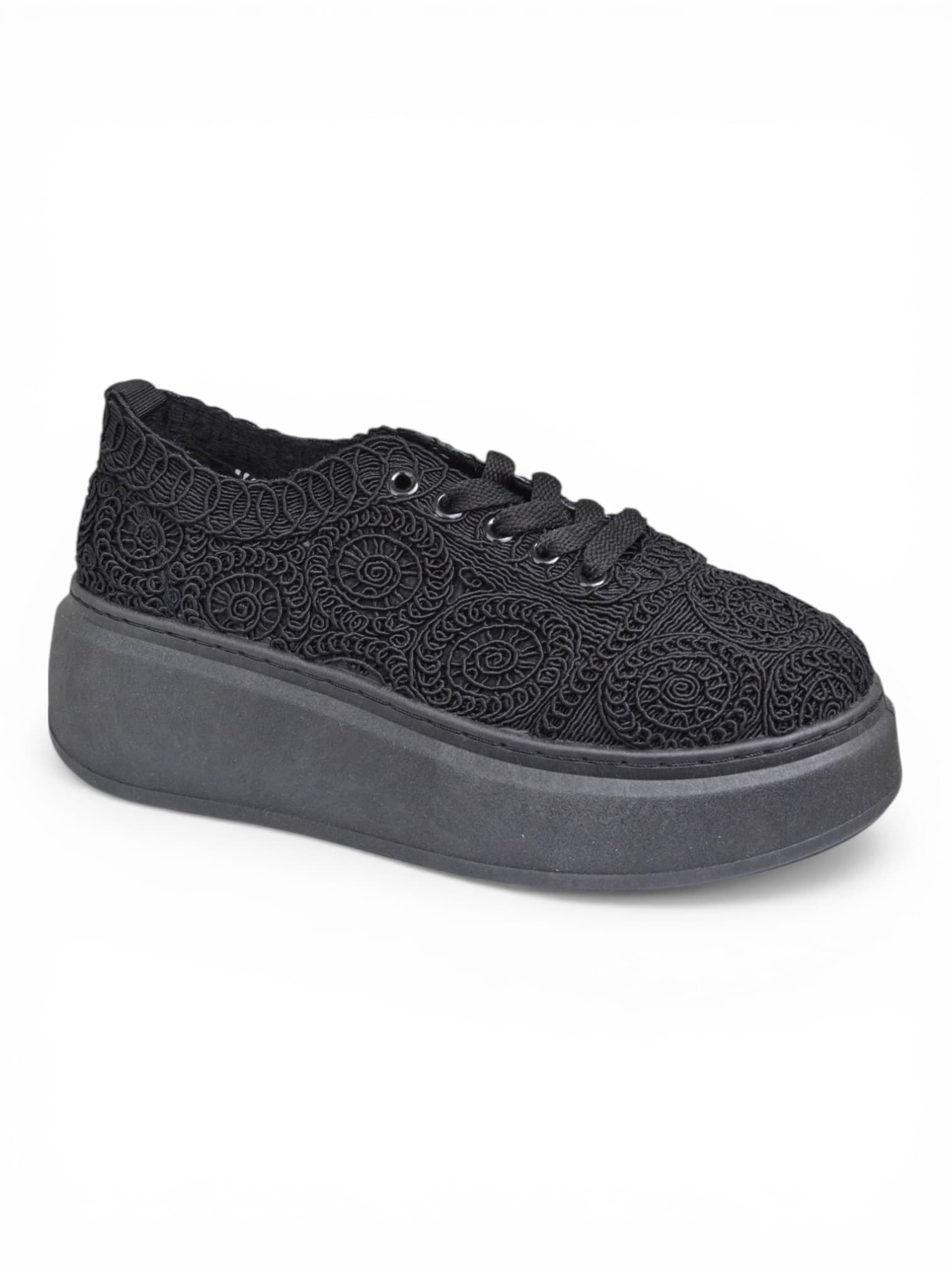 Buty na wysokiej platformie CZARNE