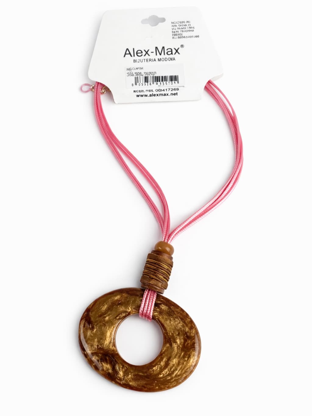 Alex Max pink pendant with a circle