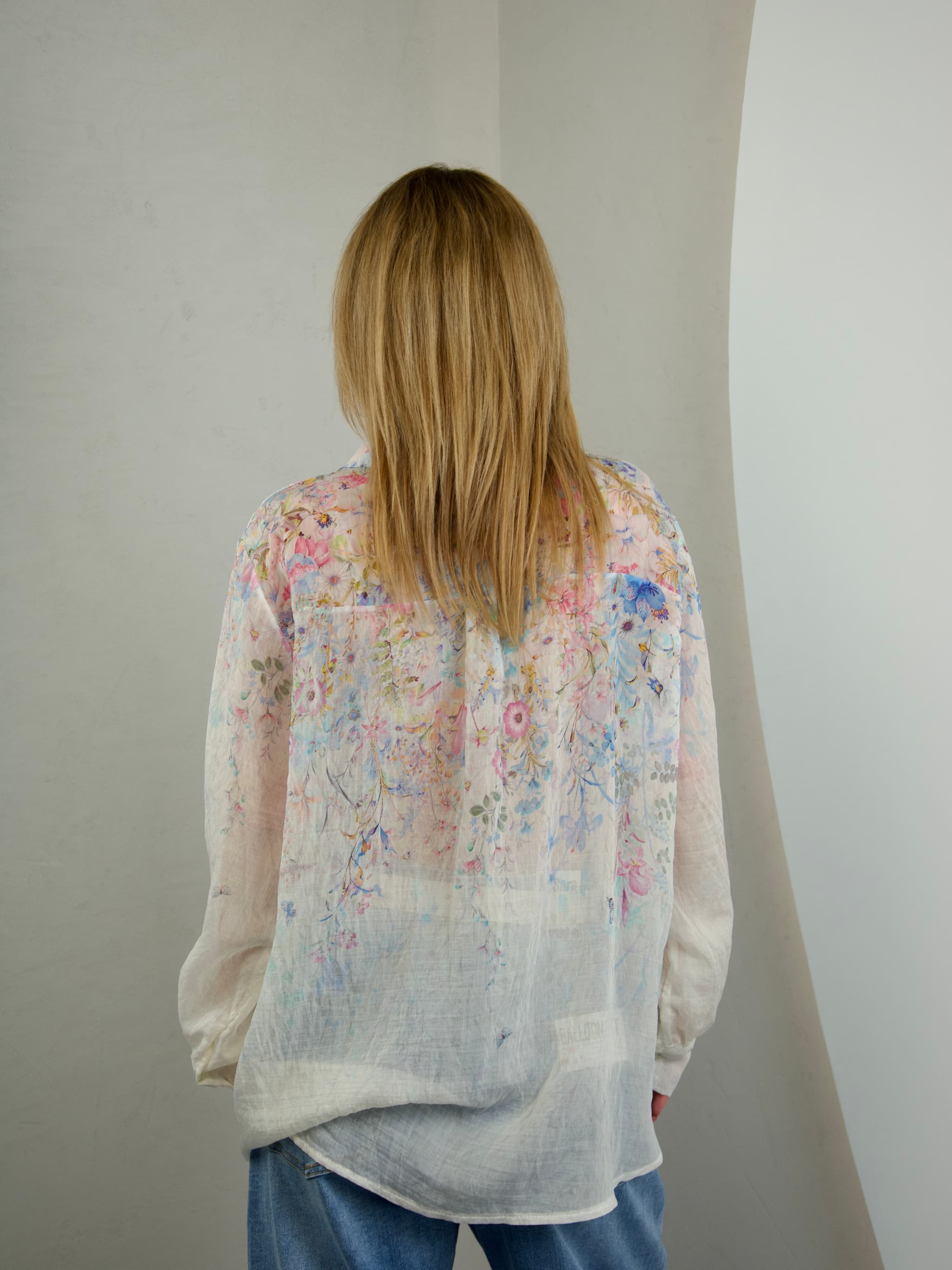 Sheer floral shirt