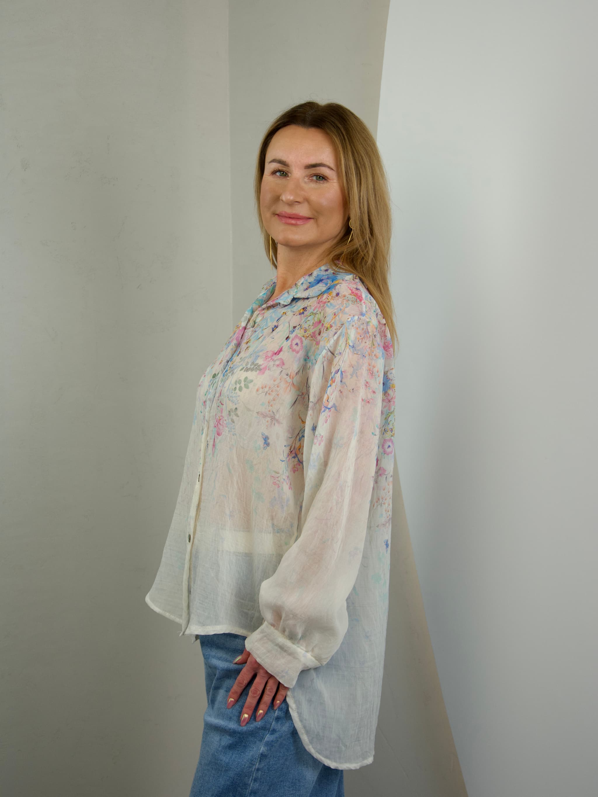 Sheer floral shirt