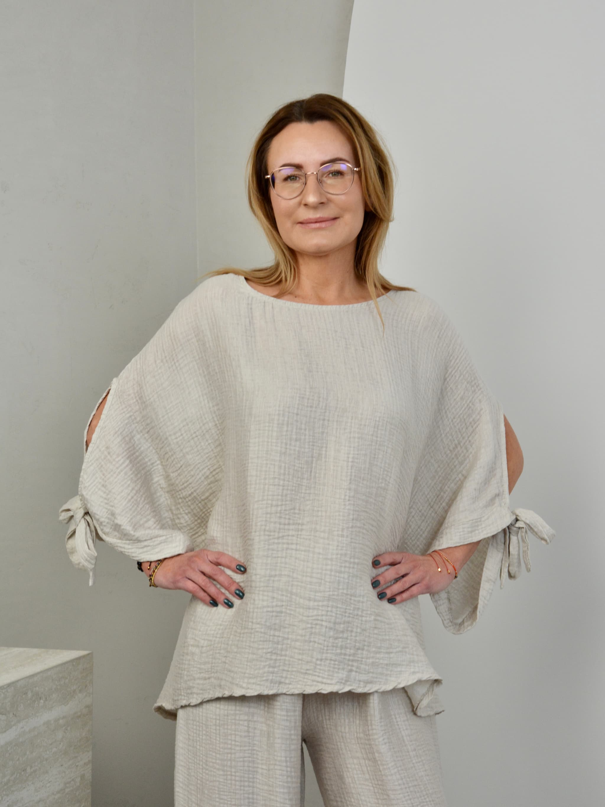 Bluzka muślinowa z kokardką
