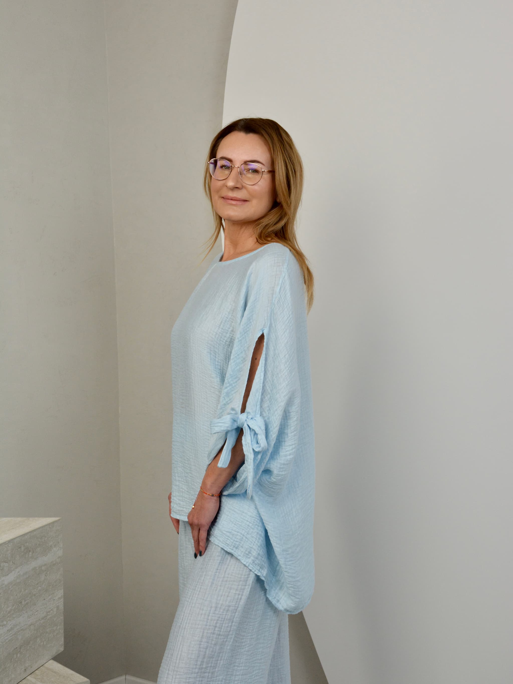 Bluzka muślinowa z kokardką